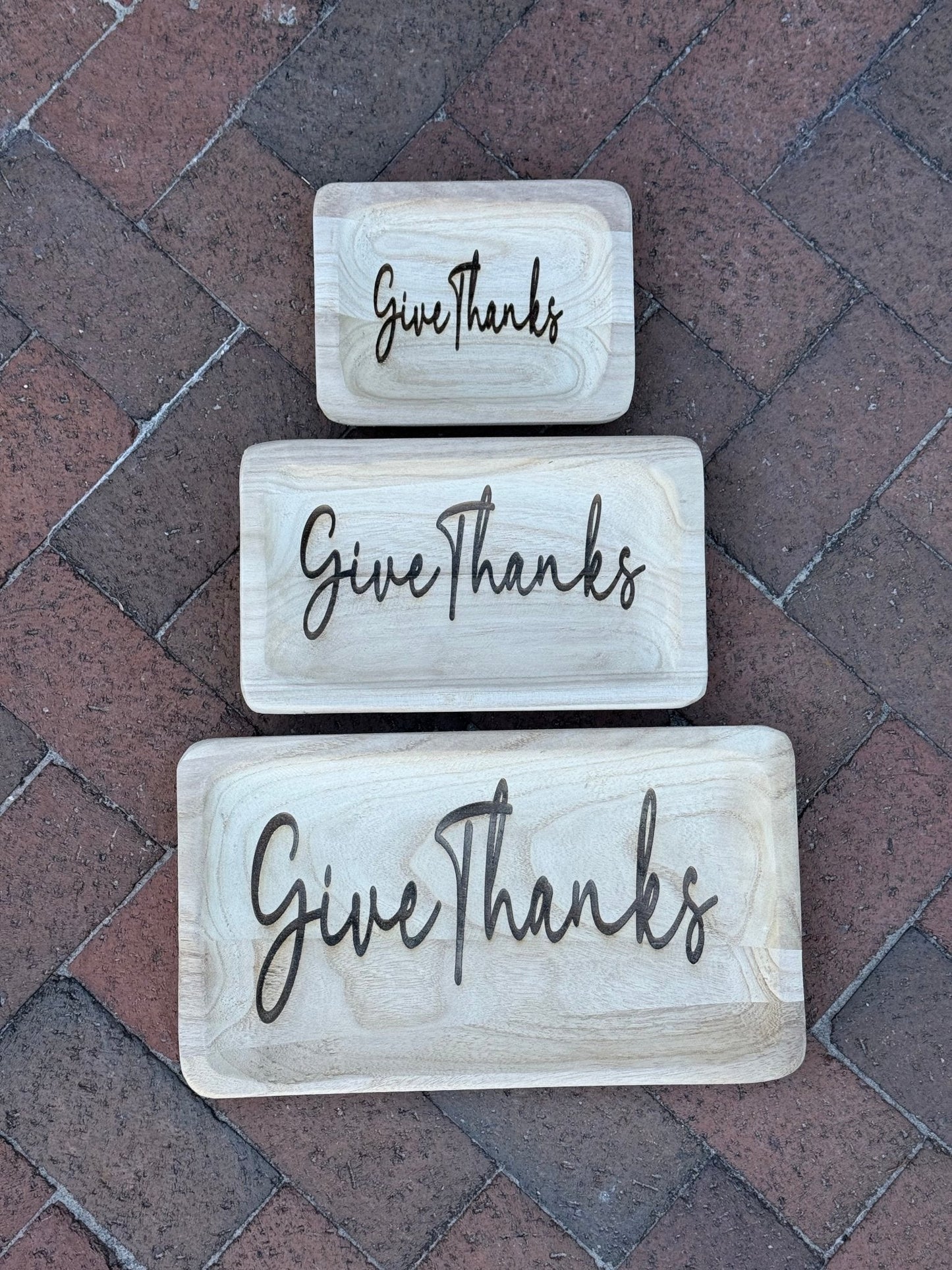 "Give Thanks" Wooden Bowl - The Mustard Seed Collection, The Seed