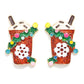 Glitter Enamel Christmas Hot Chocolate Post Drop Earrings - The Mustard Seed Collection, The Seed