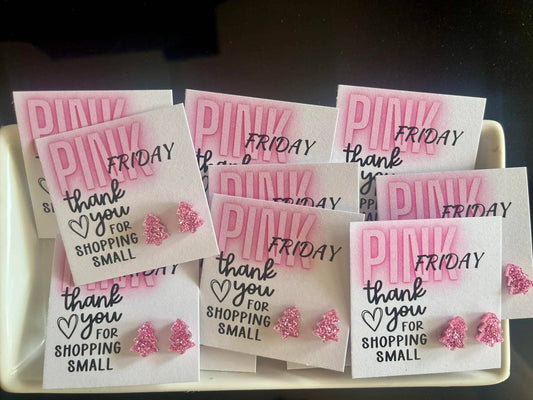 Glittery Acrylic Thank You Earrings with Stainless Steel Posts