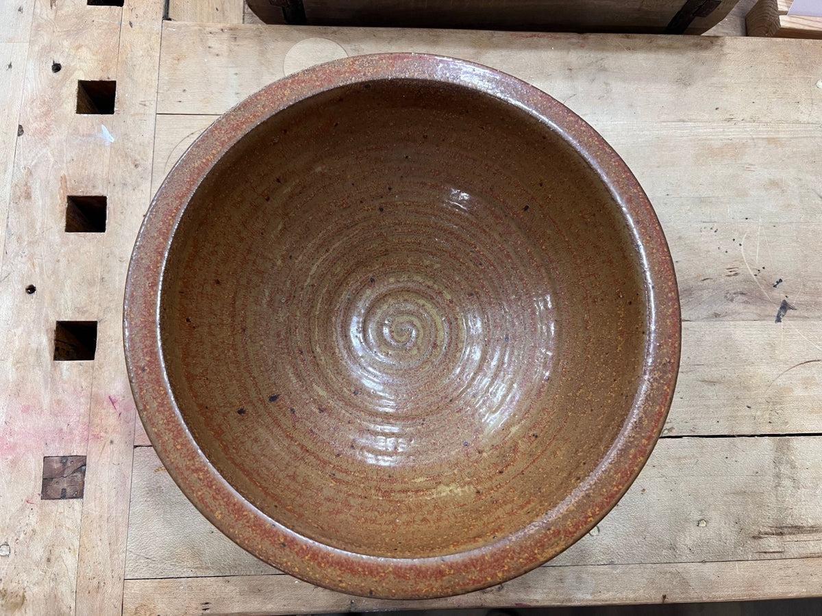 Glossy Earth-Toned Stoneware Bowl 