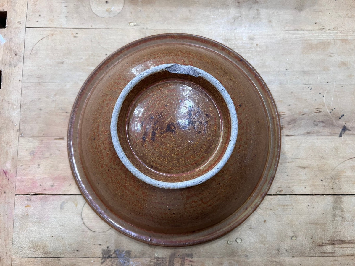 Glossy Earth-Toned Stoneware Bowl 
