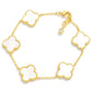 Gold Dipped Dainty Chain Link Bracelet Featuring Clover Stations - The Mustard Seed Collection, The Seed