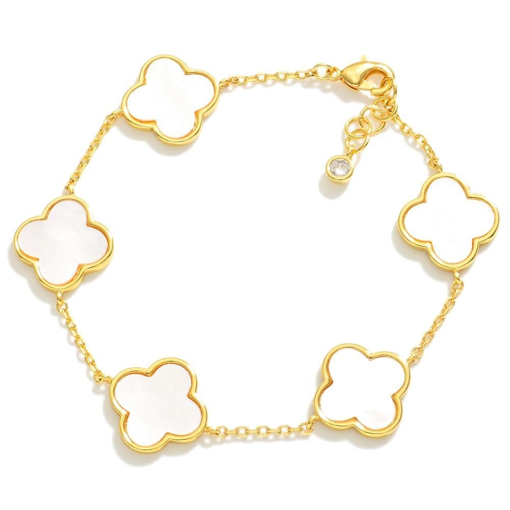 Gold Dipped Dainty Chain Link Bracelet Featuring Clover Stations - The Mustard Seed Collection, The Seed