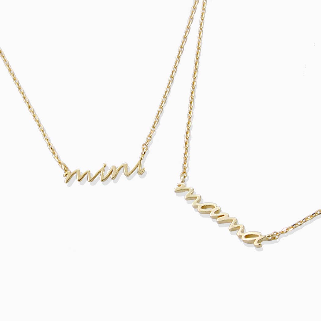 Gold-Dipped Mini and Mama Necklace: RH / ONE SIZE Fashion City
