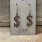 Gold Dollar Sign Dangle EarringsEarrings