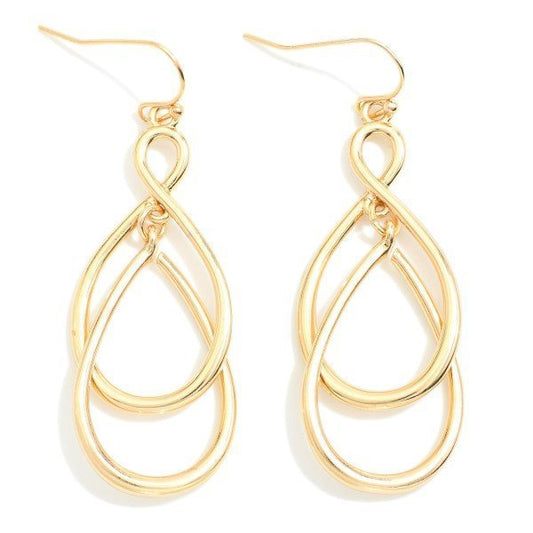 Gold Linked Metal Loops Drop Earrings - The Mustard Seed Collection, The Seed