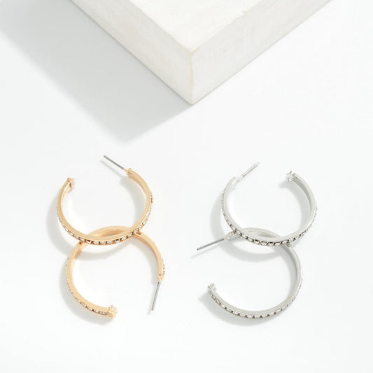 Rhinestone Studded Hoop earrings