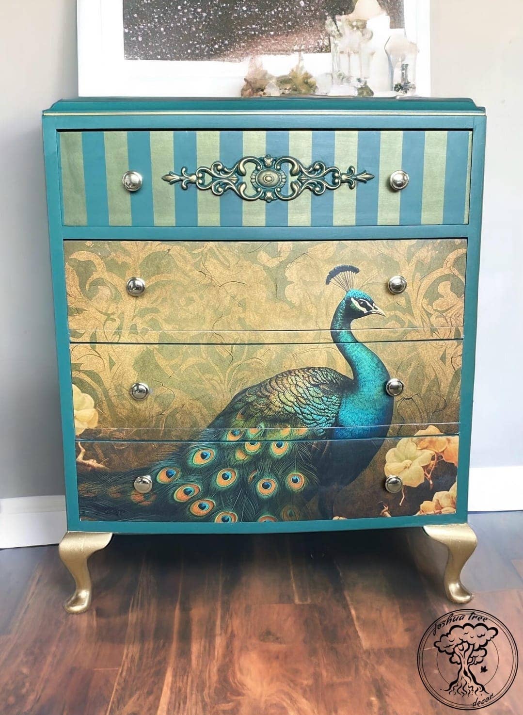 Golden Peacock - A1 size large Decoupage Paper - The Mustard Seed Collection, The Seed