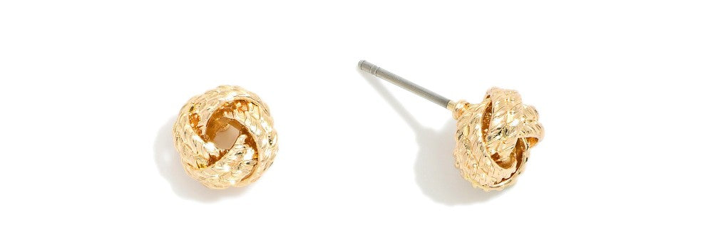 Pearl or Knot Stud Earrings Small Textured Knot