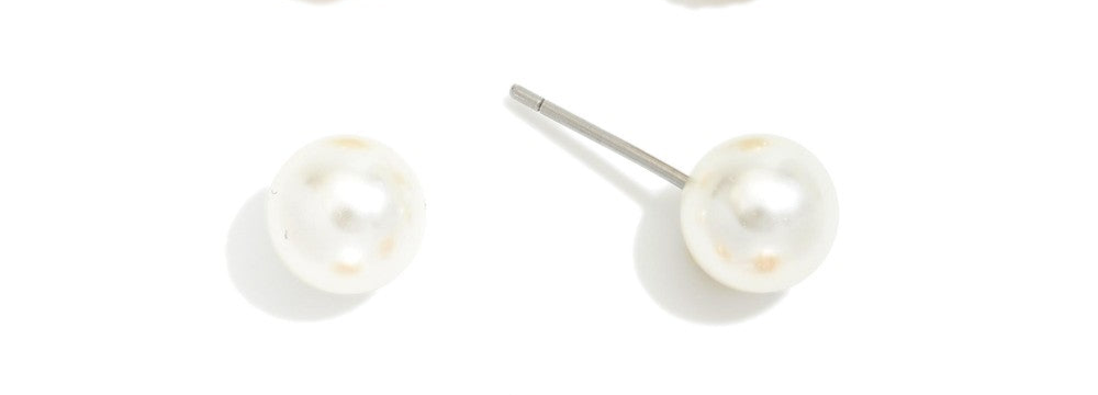 Pearl or Knot Stud Earrings Pearl Stud