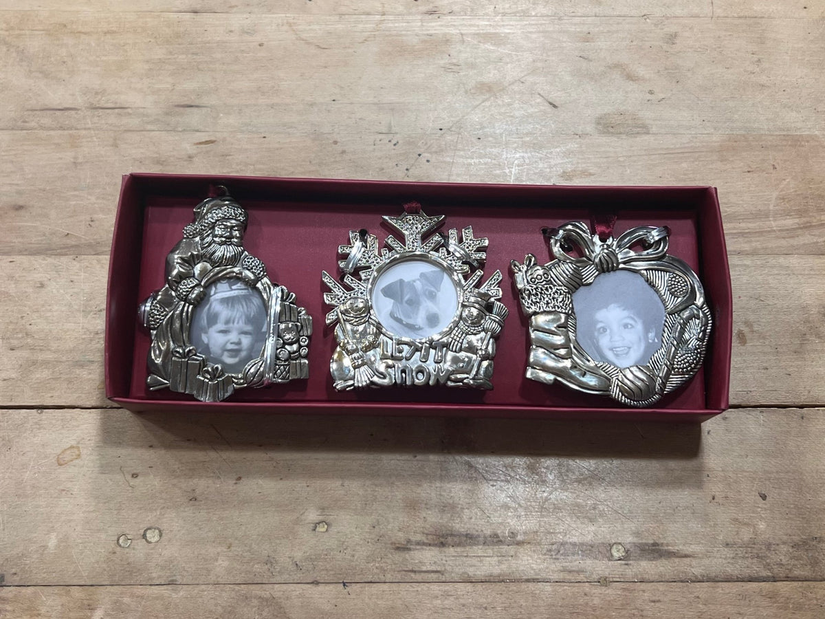 Gorham Silver-Plated Holiday Picture Frame Ornaments - Set of 3Christmas
