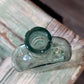 Green Glass Apothecary Bottle Flat Bellied High Crowned
