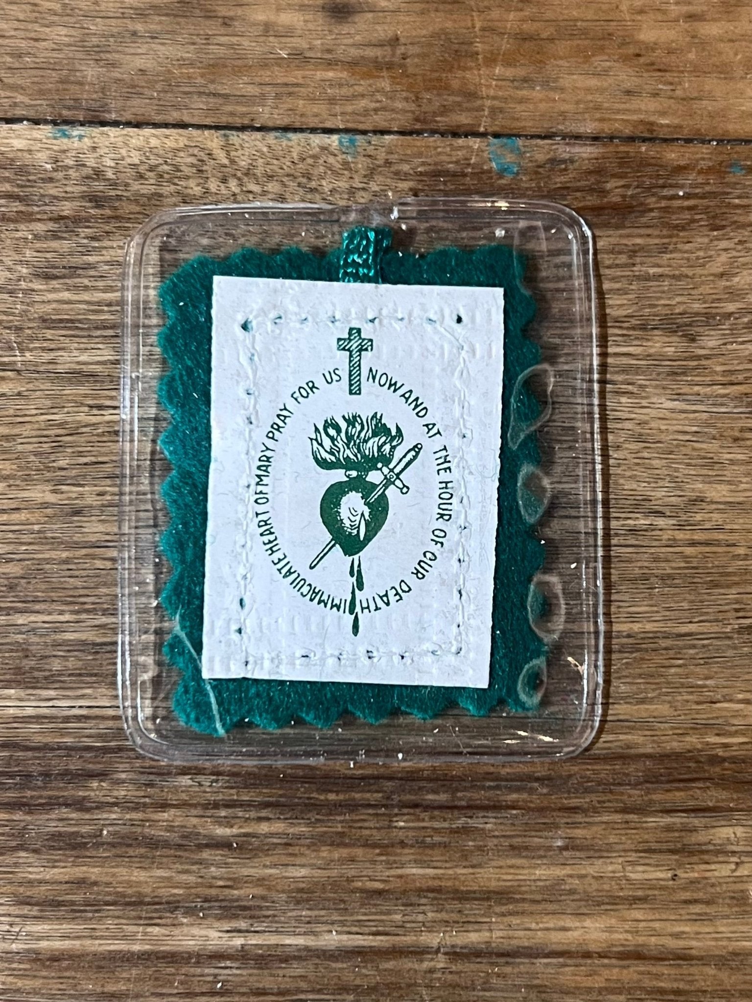 Green Laminated Scapular