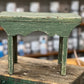 Green Scalloped Primitive Stool - The Mustard Seed Collection, The Seed