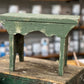 Green Scalloped Primitive Stool - The Mustard Seed Collection, The Seed