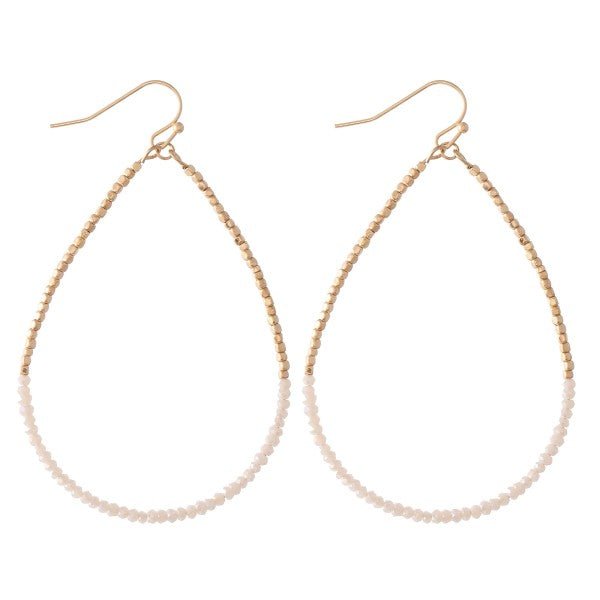 Half & Half Dainty Beaded Teardrop Earrings - The Mustard Seed Collection, The Seed
