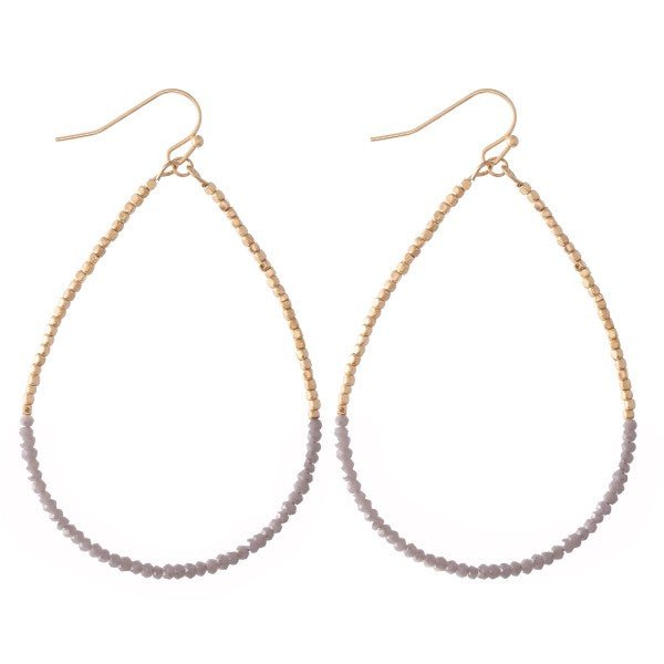 Half & Half Dainty Beaded Teardrop Earrings - The Mustard Seed Collection, The Seed