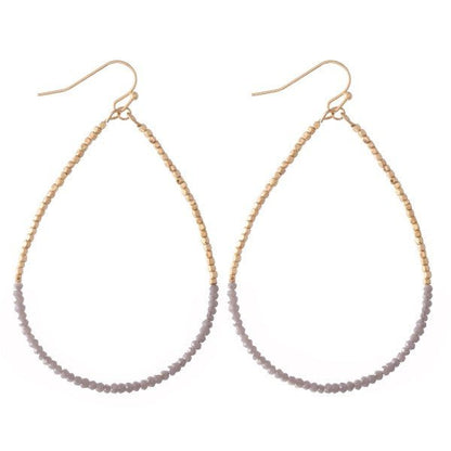 Half & Half Dainty Beaded Teardrop Earrings - The Mustard Seed Collection, The Seed