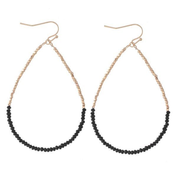 Half & Half Dainty Beaded Teardrop Earrings - The Mustard Seed Collection, The Seed