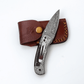 Hand-Forged Damascus Folding Knife | Engraved Bolster, Dark Wood Handle & Intricate Spine File Work - The Mustard Seed Collection, The Seed