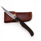 Hand-Forged Damascus Slim Folder | Textured Dark Wood Handle & Intricate Spine File Work - The Mustard Seed Collection, The Seed