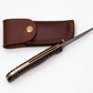 Hand-Forged Damascus Slim Folder | Textured Dark Wood Handle & Intricate Spine File Work - The Mustard Seed Collection, The Seed
