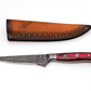 Hand-Forged Damascus Steel Skinning Knife | Red Pakkawood Handle & Mosaic Pin - The Mustard Seed Collection, The Seed