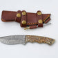 Handmade Damascus Hunting Knife with Resin & Bone Handle - The Mustard Seed Collection, The Seed