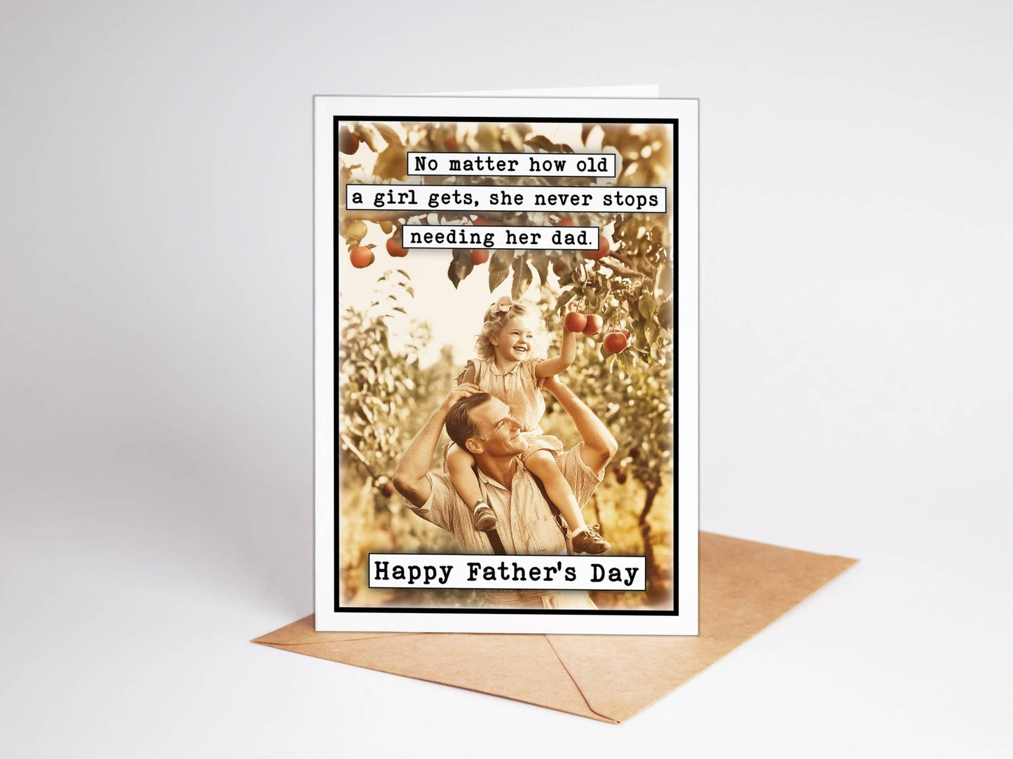 Handmade Fathers Day Card: No matter how old a girl gets, she never stops needing her dad - The Mustard Seed Collection, The Seed