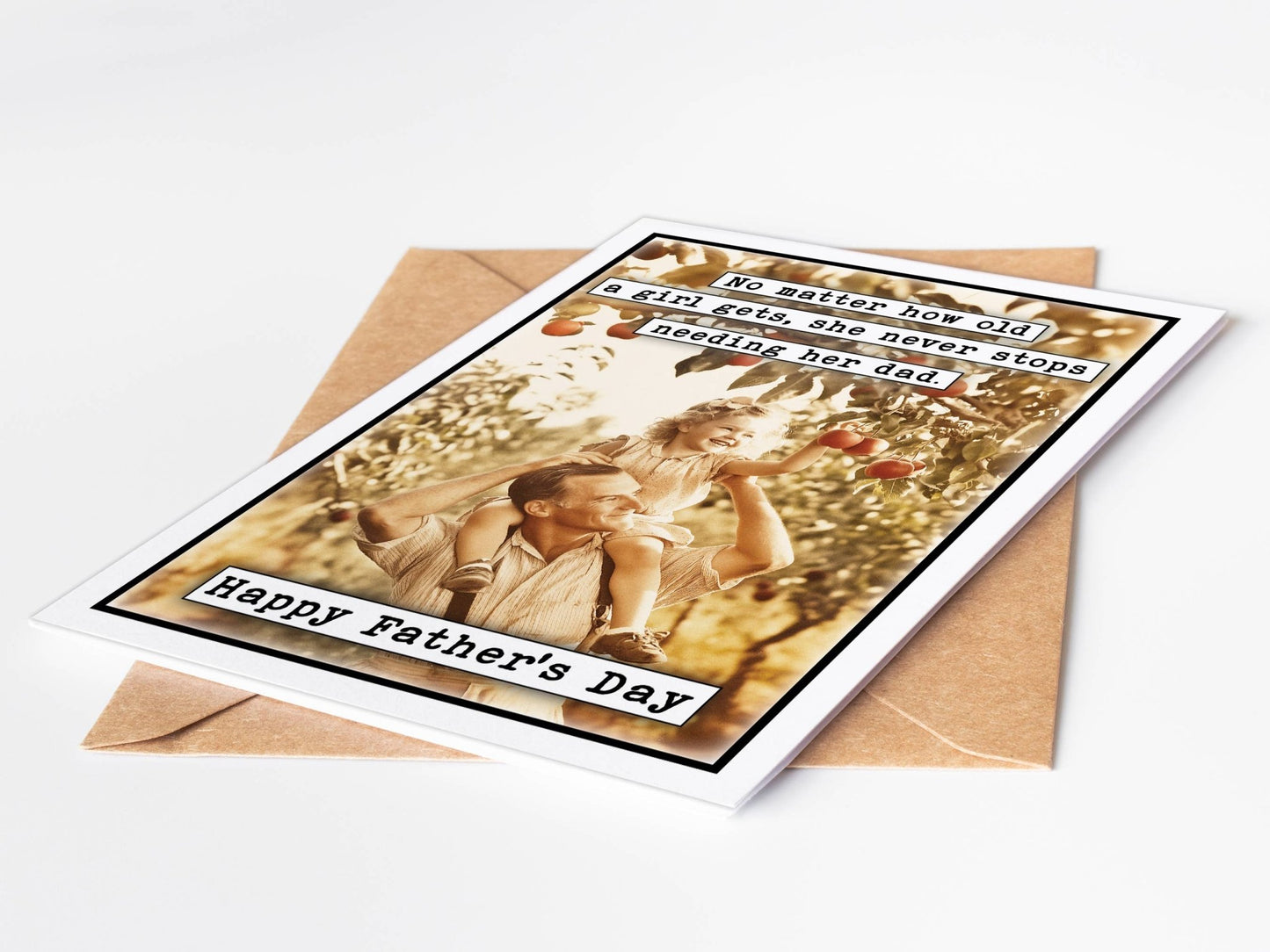 Handmade Fathers Day Card: No matter how old a girl gets, she never stops needing her dad - The Mustard Seed Collection, The Seed