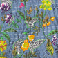 Handmade Indian Kantha Reversible Quilt Aubusson Blue Grey Leafy Paisley King