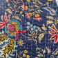 Handmade Indian Kantha Reversible Quilt Black Tea Garden King