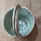 Handmade Stoneware Ceramic Basket – Blue Scallop 