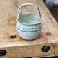 Handmade Stoneware Ceramic Basket – Blue Scallop 