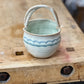Handmade Stoneware Ceramic Basket – Blue Scallop
