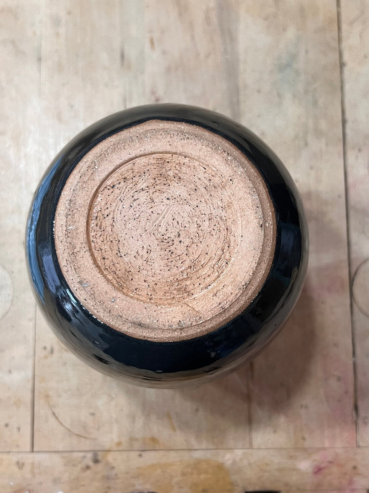 Handmade Stoneware Ceramic Vase – Cosmic Obsidian 