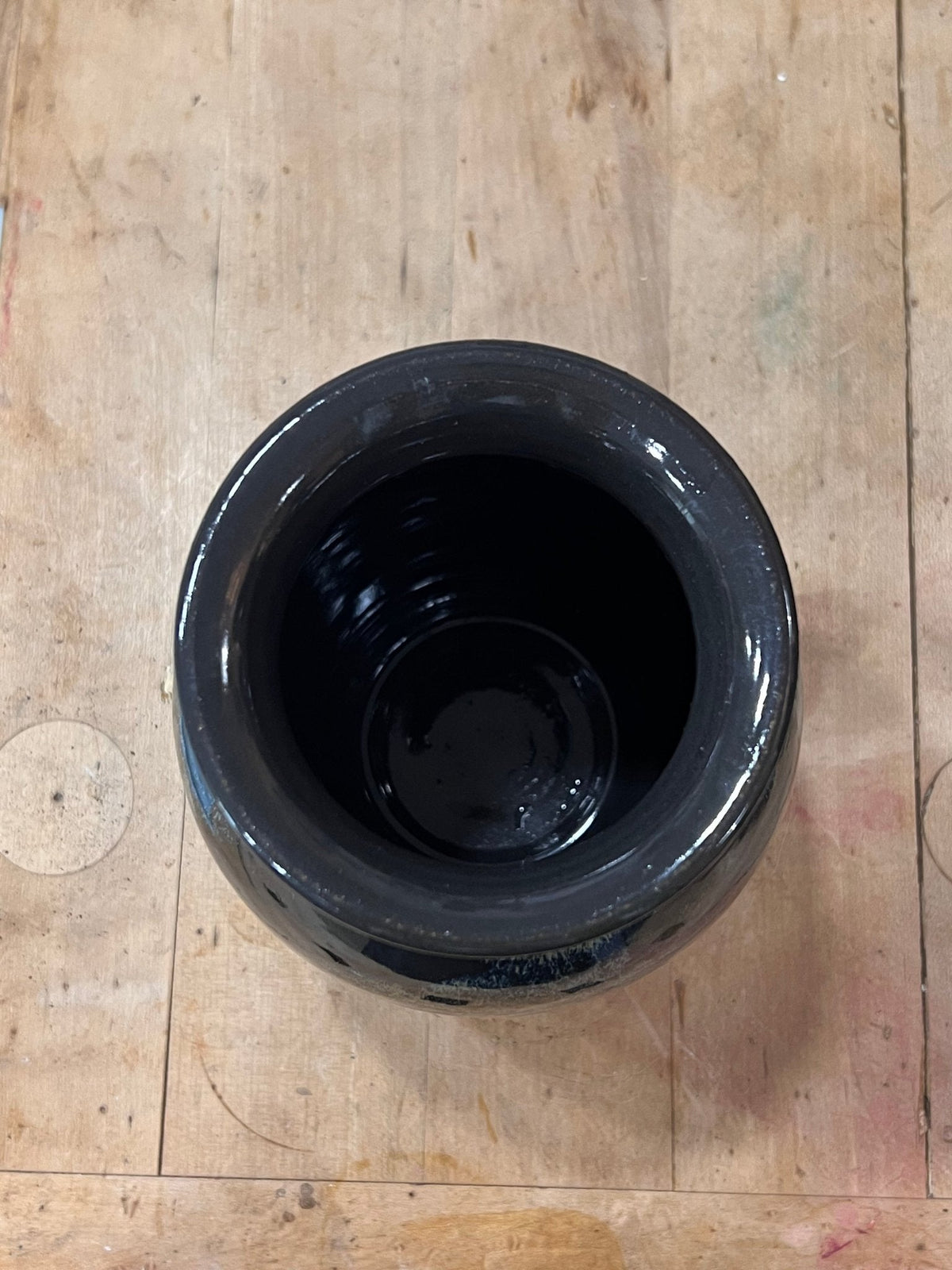 Handmade Stoneware Ceramic Vase – Cosmic Obsidian 