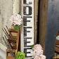 Handmade Vertical COFFEE Wooden Sign Off White - The Mustard Seed Collection, The Seed