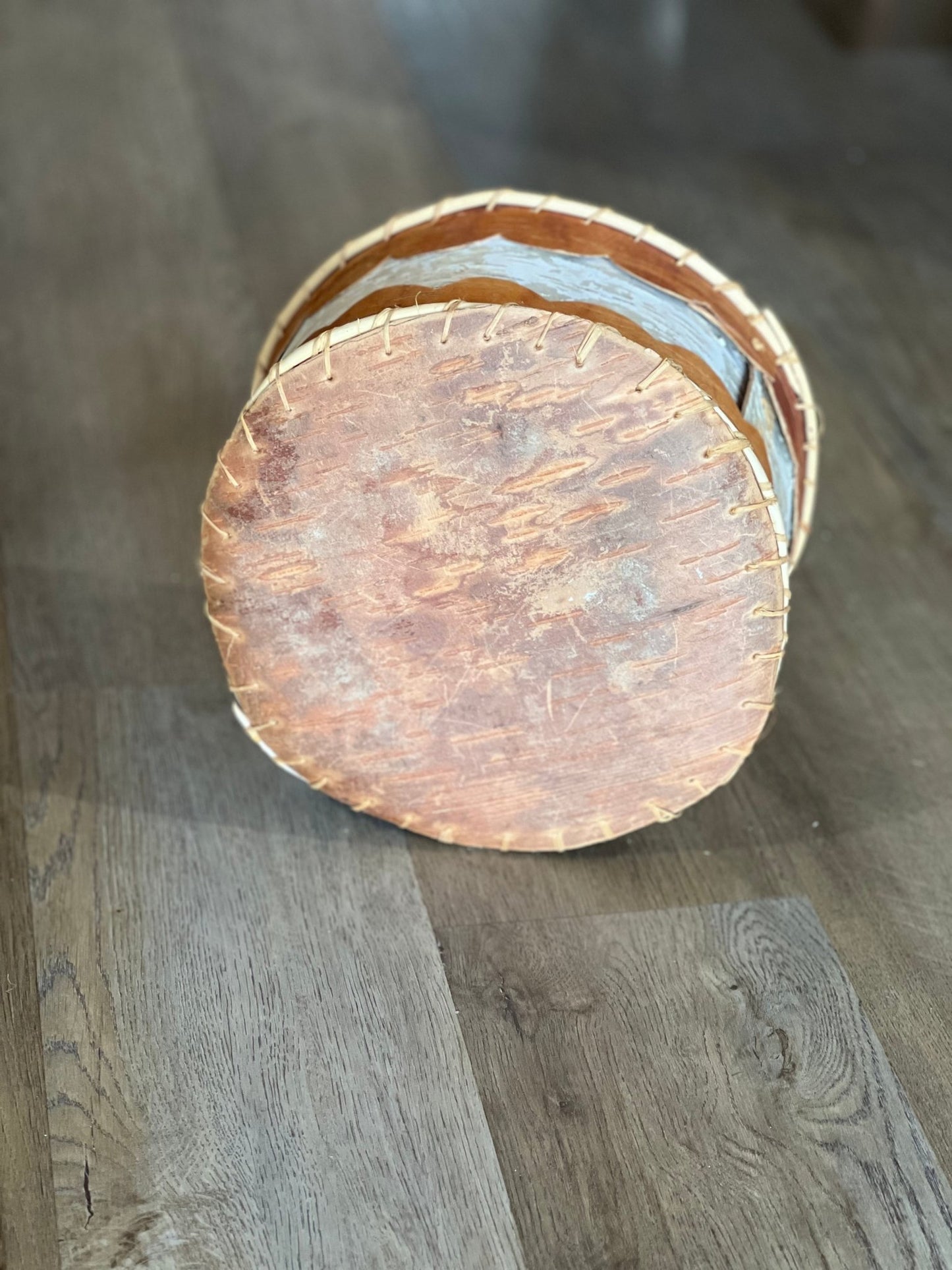 Handmade Vintage Woven Birch Basket - The Mustard Seed Collection, The Seed