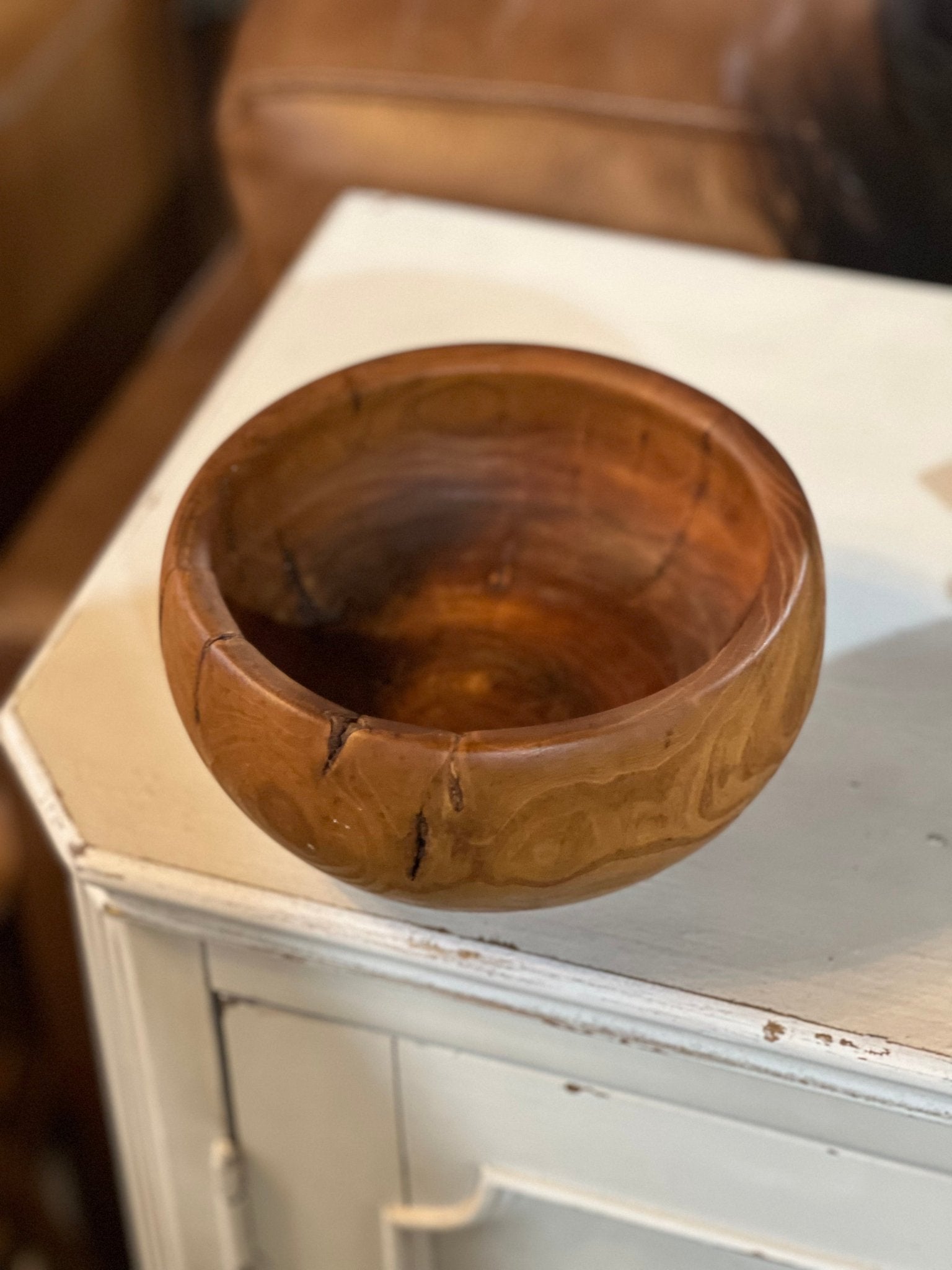 Heavy Round Wood Bowl 