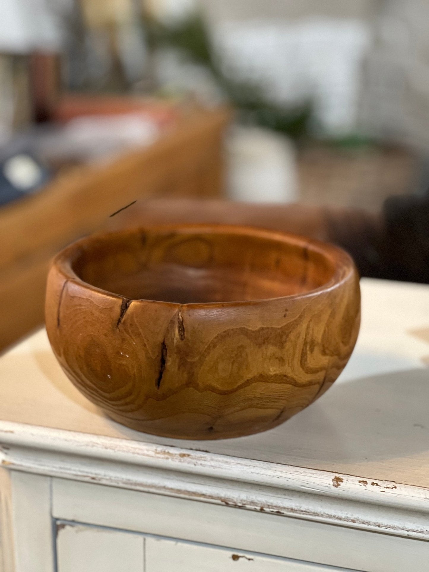 Heavy Round Wood Bowl 