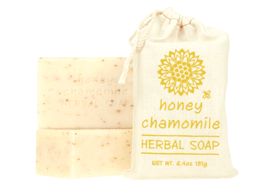 Herbal Cloth Sack Soap Honey Chamomile 6.4oz Bar - The Mustard Seed Collection, The Seed