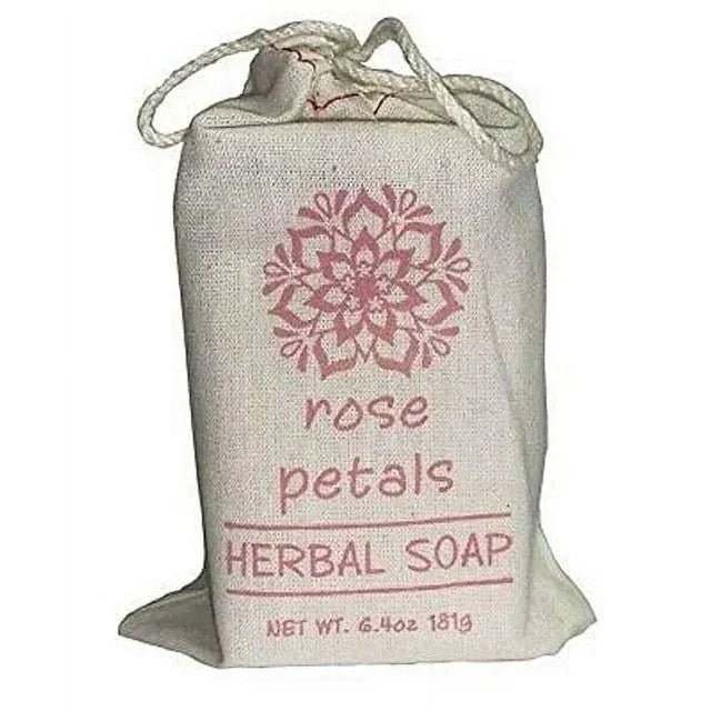 Herbal Cloth Sack Soap Rose Petals 6.4oz Bar - The Mustard Seed Collection, The Seed