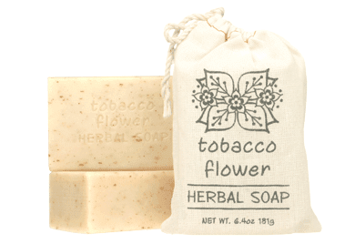 Herbal Cloth Sack Soap Tobacco Flower 6.4oz Bar - The Mustard Seed Collection, The Seed