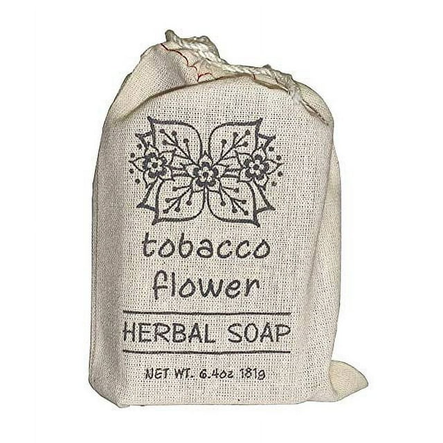 Herbal Cloth Sack Soap Tobacco Flower 6.4oz Bar - The Mustard Seed Collection, The Seed