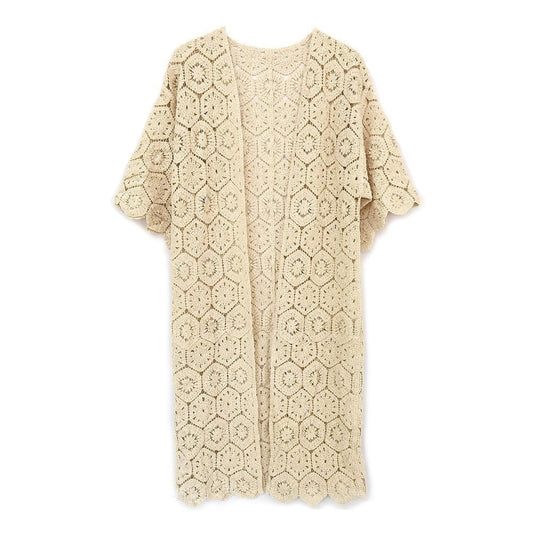Hexagon Crochet Kimono Ivory - The Mustard Seed Collection, The Seed