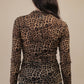 High Neck Fitted Sheer Mesh Lace Knit Top: BLACK BOW - The Mustard Seed Collection, The Seed