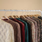 High Neck Fitted Sheer Mesh Lace Knit Top: WINE - The Mustard Seed Collection, The Seed