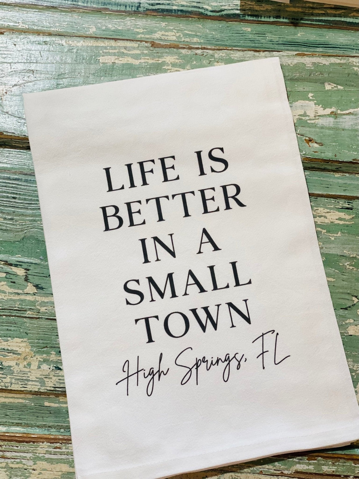 High Springs Small Town - Cotton Tea Towel - The Mustard Seed Collection, The Seed