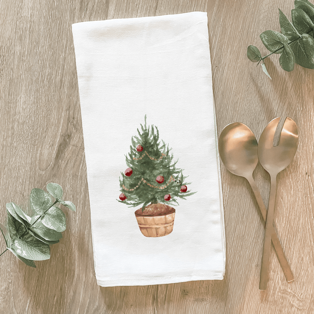 Holiday Christmas Tree - Cotton Tea Towel - The Mustard Seed Collection, The Seed